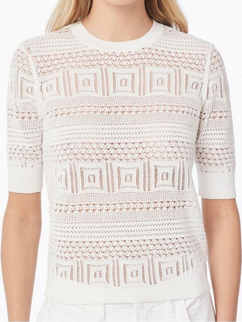 FRAME Off White Open Stitch 70s Sweater Size Small